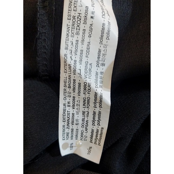 ZARA Black Floral Print Tiered‎ Maxi Dress Puff Sleeve Ruffle High Neck - Picture 10 of 10